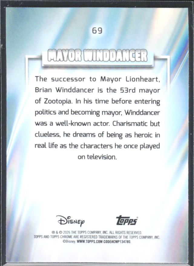 Mayor Winddancer 2026 Chrome Disney Debut #69 – baksida