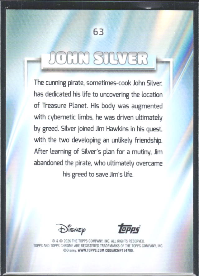 John Silver 2026 Chrome Disney #63 – baksida