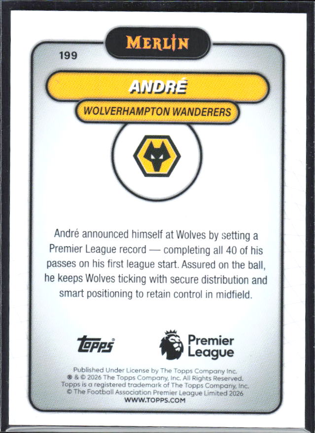 André 2026 Merlin Premier League #199 – baksida