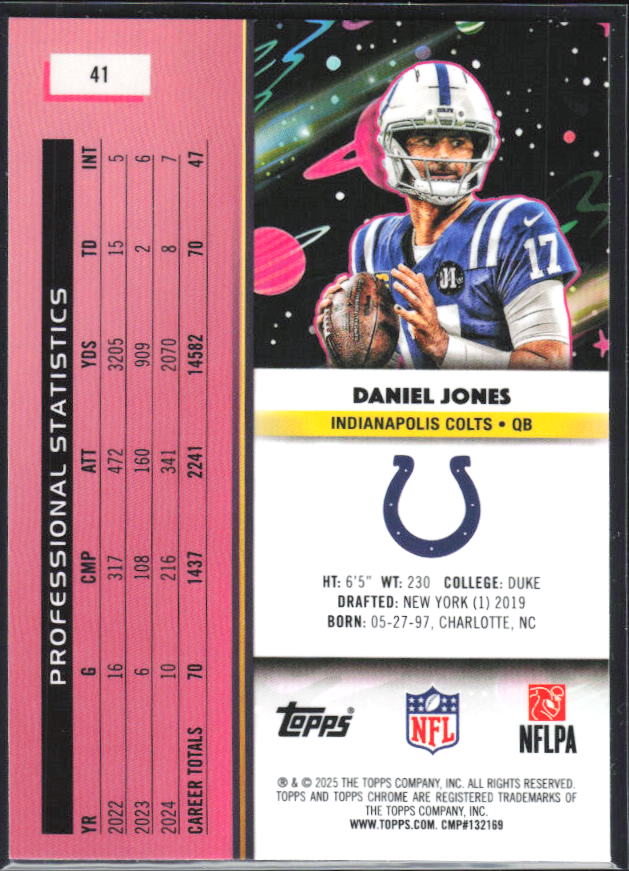 Daniel Jones 2025 Cosmic Chrome #41 – baksida