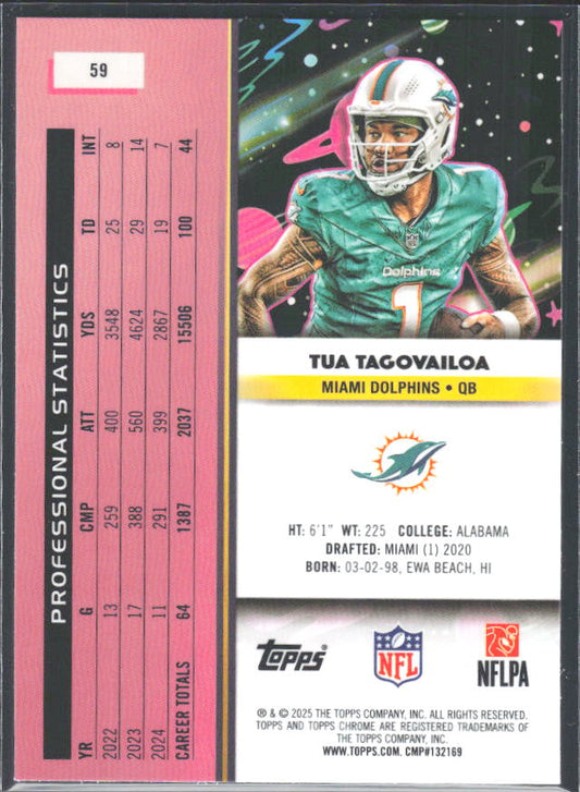 Tua Tagovailoa 2025 Cosmic Chrome #59 – baksida