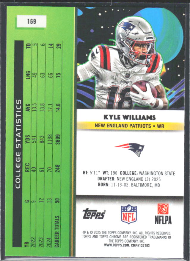 Kyle Williams 2025 Cosmic Chrome RC #169 – baksida