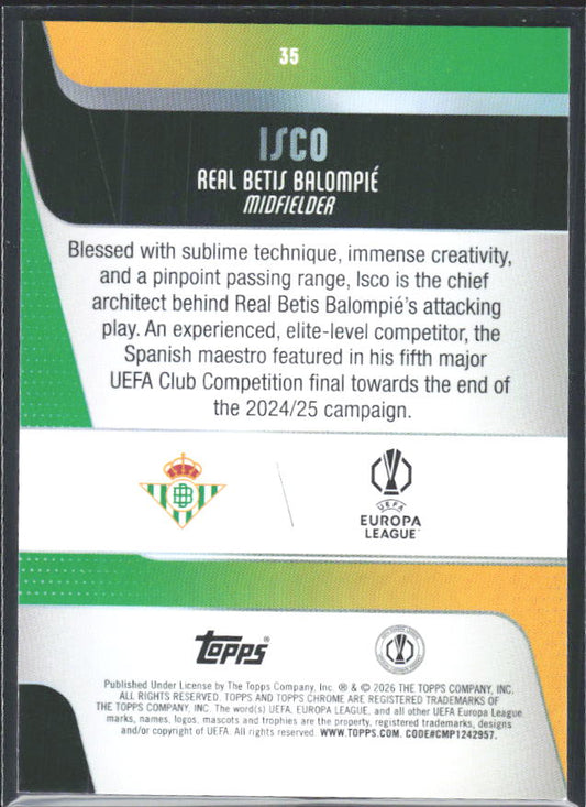 Isco 2025-26 Chrome UEFA #35 – baksida