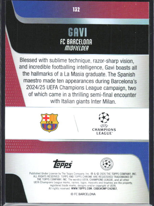 Gavi 2025-26 Chrome UEFA #132 – baksida