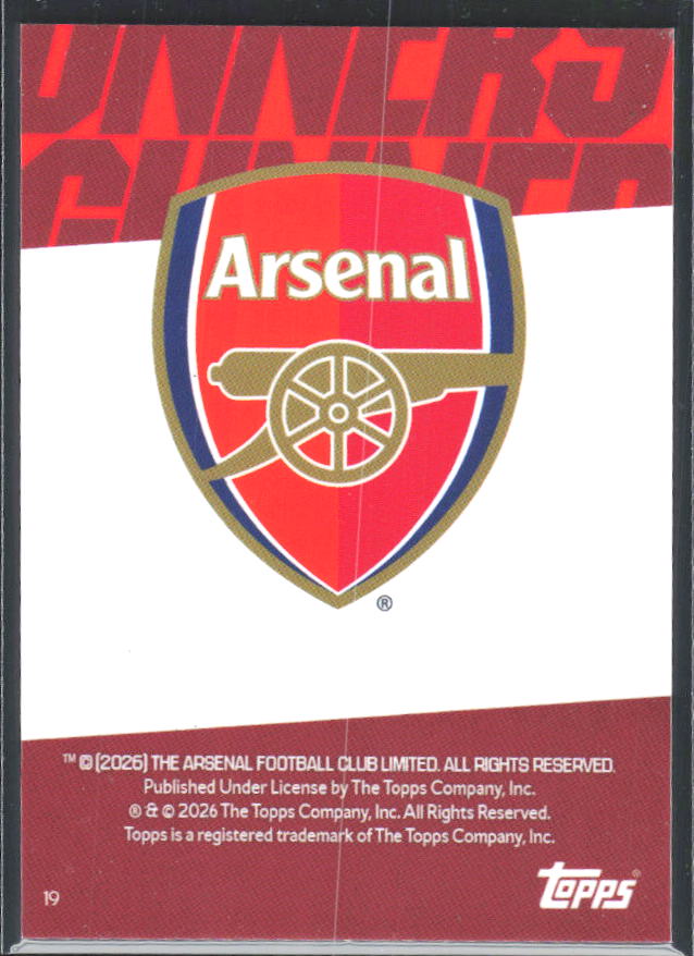 Noni Madueke 2025-26 Chrome Arsenal #19 – baksida