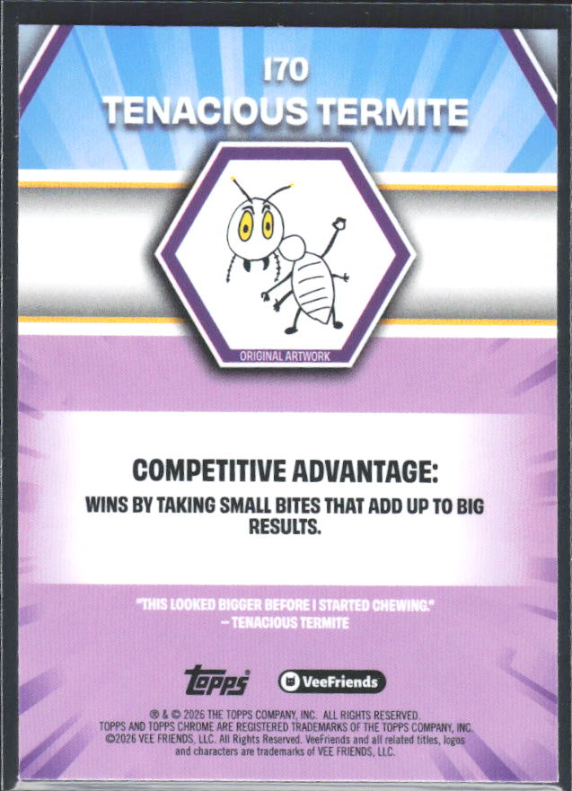 Tenacious Termite 2026 Chrome VeeFriends #170 – baksida