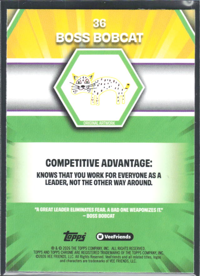 Boss Bobcat 2026 Chrome VeeFriends #36 – baksida
