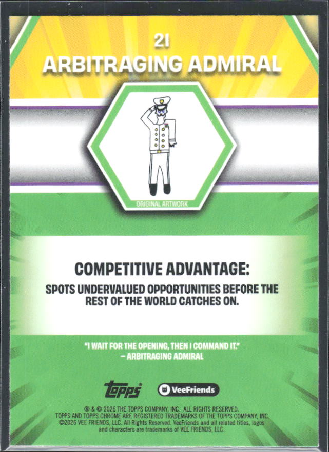 Arbitraging Admiral 2026 Chrome VeeFriends #21 – baksida