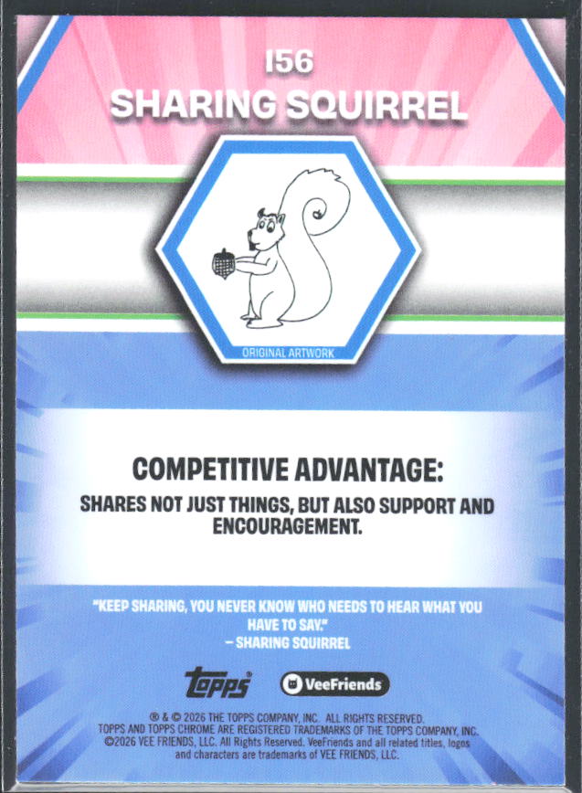 Sharing Squirrel 2026 Chrome VeeFriends #156 – baksida