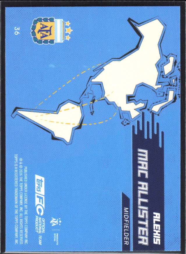 Alexis Mac Allister 2026 Argentina Team Set #36 – baksida
