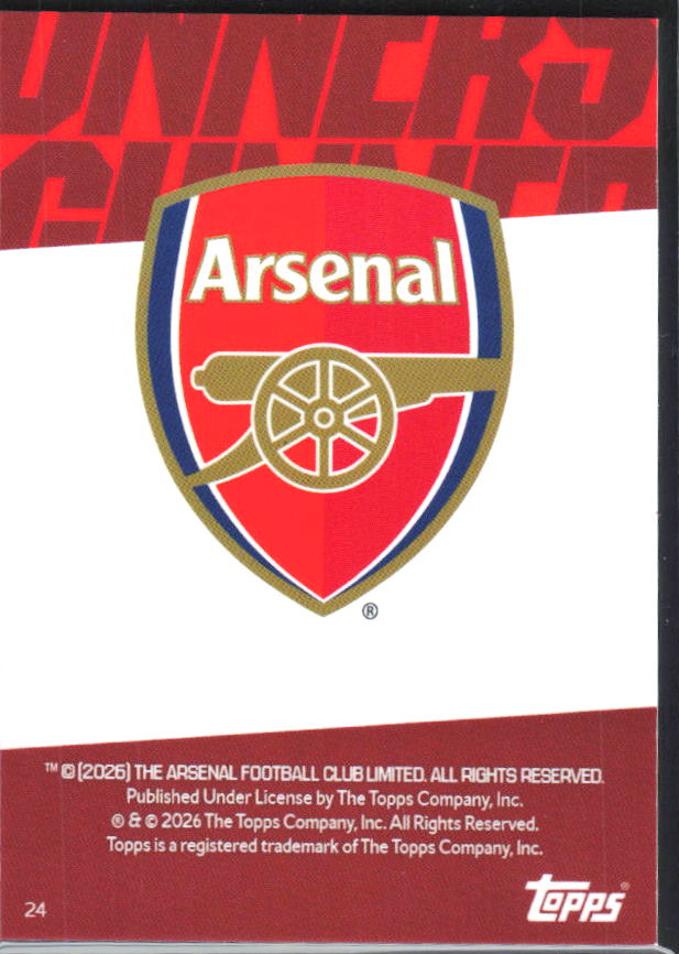 Andre Harriman-Annous 2025-26 Chrome Arsenal RC #24 – baksida