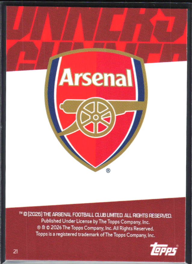 Gabriel Martinelli 2025-26 Chrome Arsenal #21 – baksida