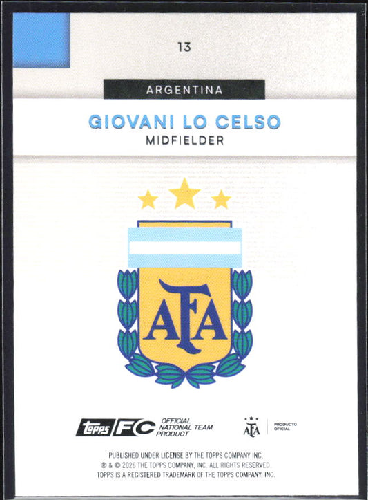 Giovani Lo Celso 2026 Argentina Team Set #13 – baksida