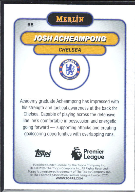Josh Acheampong 2026 Merlin Premier League #68 – baksida