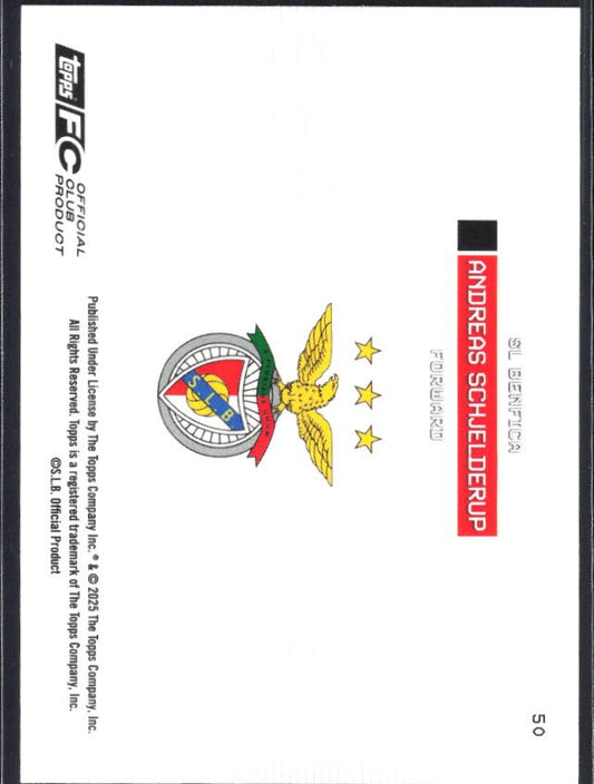 Andreas Schjelderup 2025-26 Topps Benfica Soaring Eagle #50 – baksida