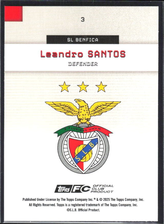 Leandro Santos 2025-26 Topps Benfica #3 – baksida