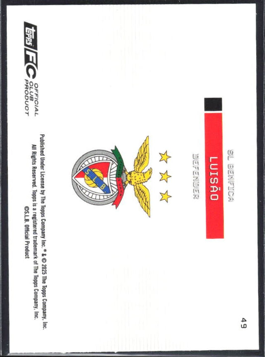 Luisão 2025-26 Topps Benfica Soaring Eagle #49 – baksida