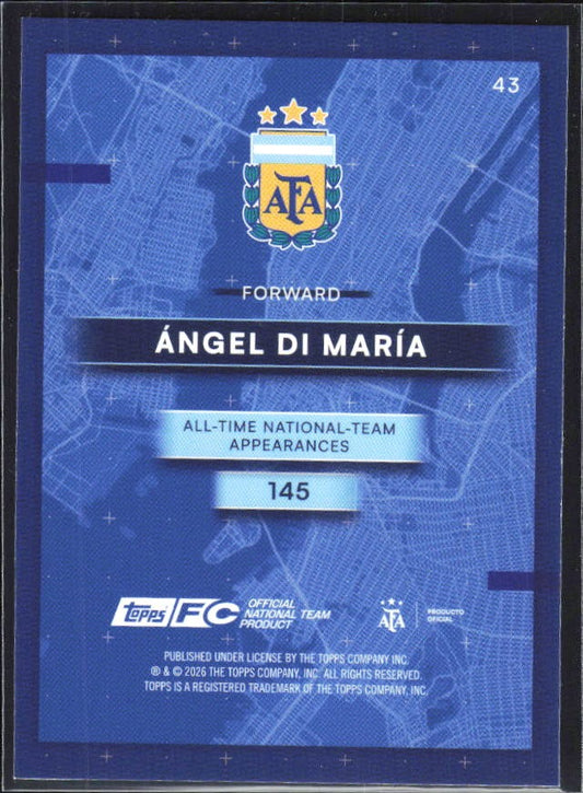 Ángel Di María 2026 Topps Argentina AFA in the Apple #43 – baksida