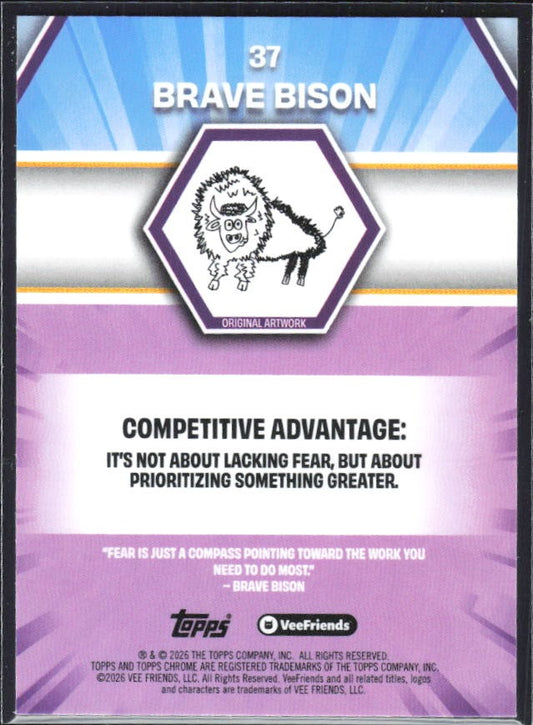 Brave Bison 2026 Topps Chrome VeeFriends #37 – baksida
