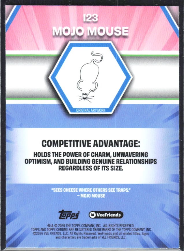 Mojo Mouse 2026 Topps Chrome VeeFriends #123 – baksida