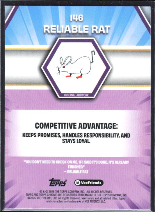 Reliable Rat 2026 Topps Chrome VeeFriends #146 – baksida