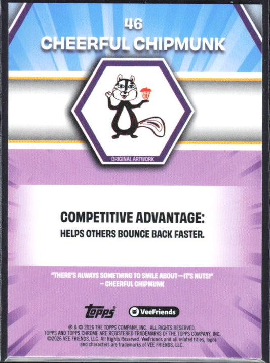 Cheerful Chipmunk 2026 Topps Chrome VeeFriends #46 – baksida