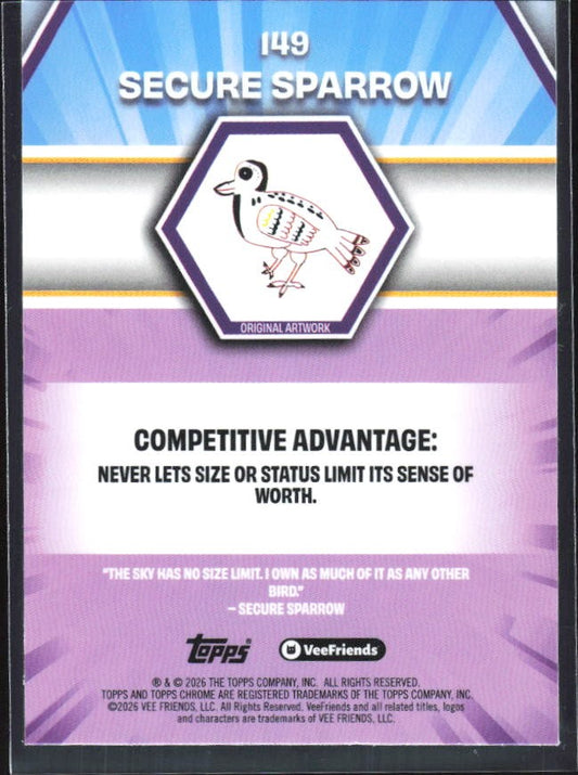 Secure Sparrow 2026 Topps Chrome VeeFriends #149 – baksida