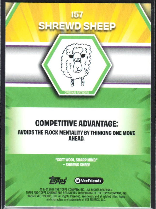 Shrewd Sheep 2026 Topps Chrome VeeFriends #157 – baksida