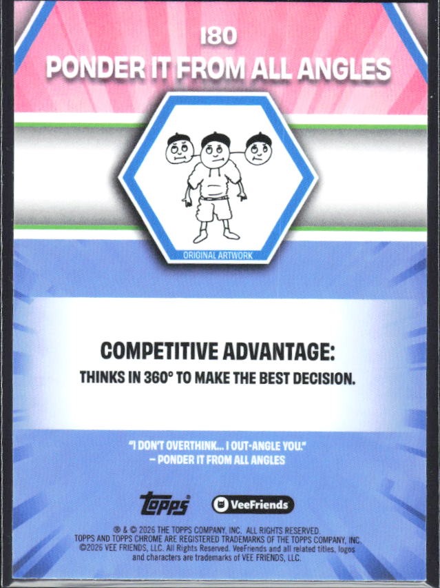 Ponder It From All Angles 2026 Topps Chrome VeeFriends #180 – baksida