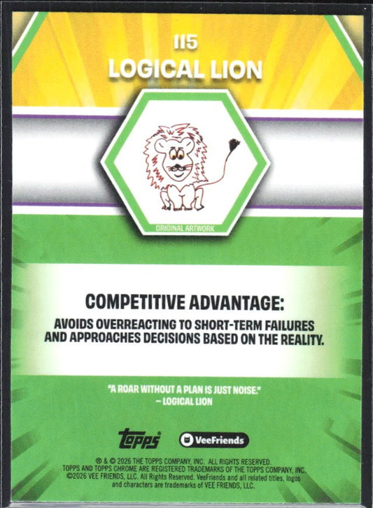 Logical Lion 2026 Topps Chrome VeeFriends #115 – baksida