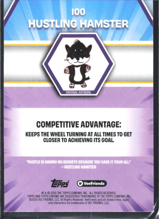 Hustling Hamster 2026 Topps Chrome VeeFriends #100 – baksida