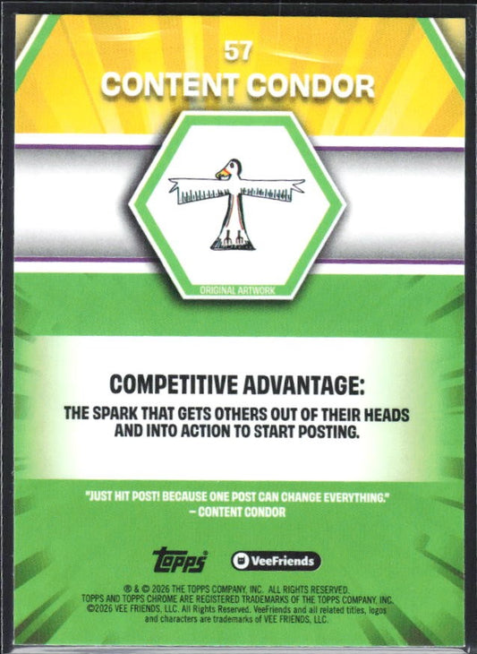Content Condor 2026 Topps Chrome VeeFriends #57 – baksida