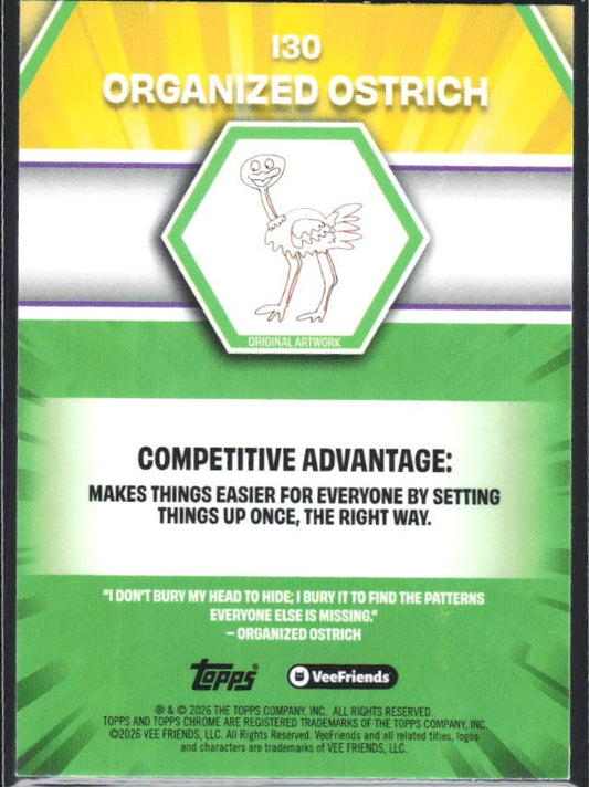 Organized Ostrich 2026 Topps Chrome VeeFriends #130 – baksida