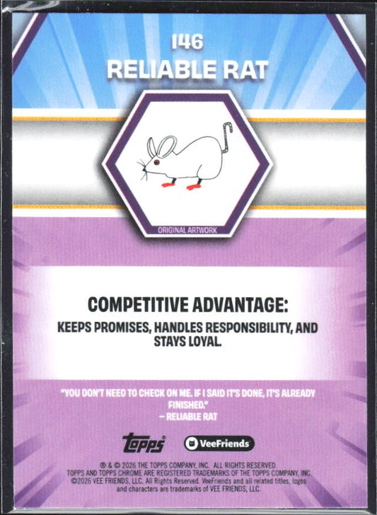 Reliable Rat 2026 Topps Chrome VeeFriends #146 – baksida
