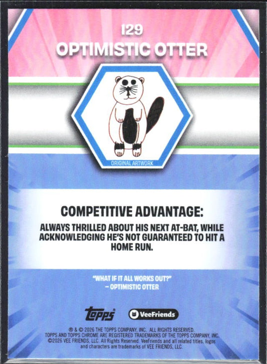 Optimistic Otter 2026 Topps Chrome VeeFriends #129 – baksida
