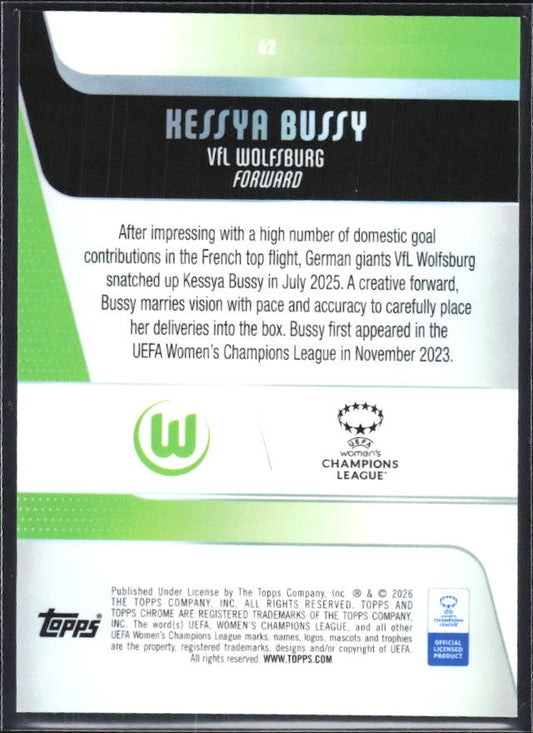 Kessya Bussy 2025-26 Topps Chrome UWCL #62 – baksida