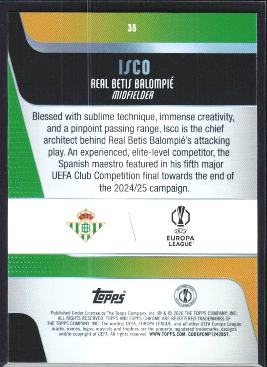 Isco 2025-26 Topps Chrome UCC #35 – baksida