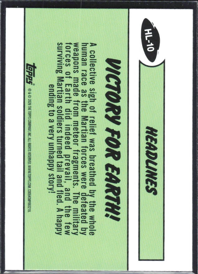 2026 Topps Mars Attacks Christmas Victory for Earth! Headlines! #HL-10 – baksida