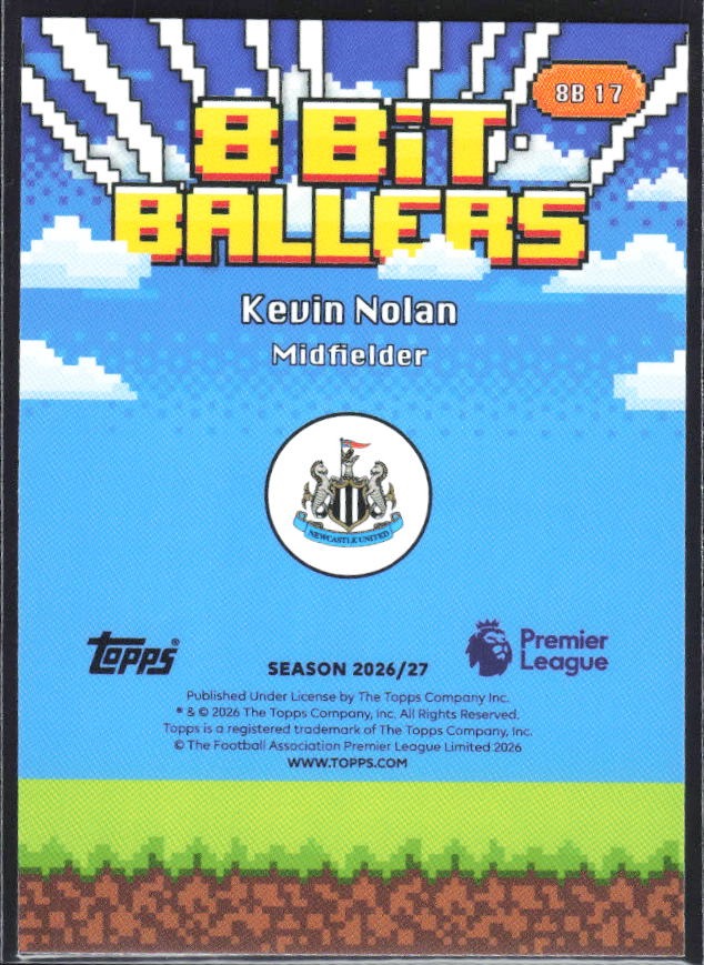 2026-27 Topps Premier League Kevin Nolan 8 Bit Ballers #8B17 – baksida