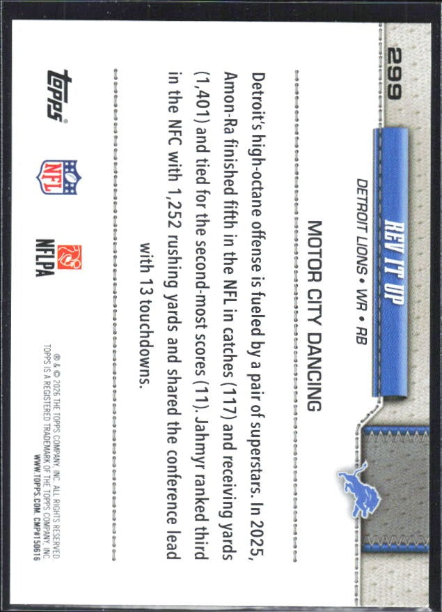 2026 Topps Flagship Football Rev It Up #299 – baksida