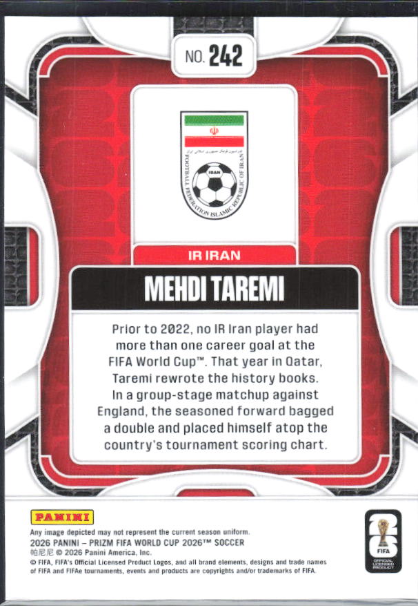 Mehdi Taremi 2026 Prizm World Cup Base baksida