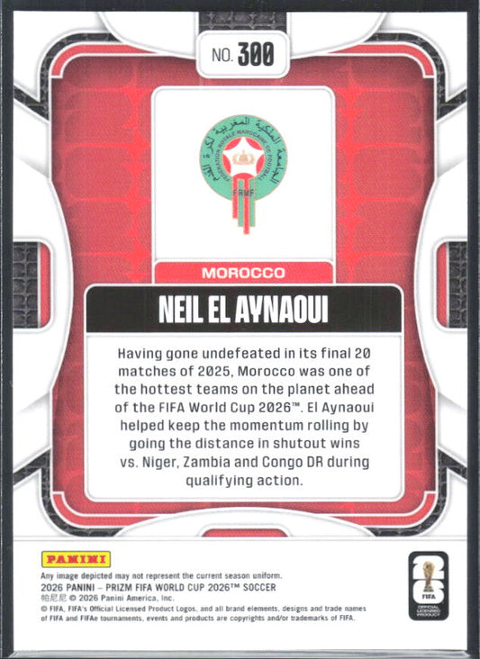 Neil El Aynaoui 2026 Prizm World Cup Base baksida SKU 10713