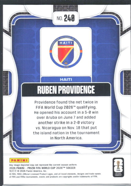 Ruben Providence 2026 Prizm World Cup Base baksida SKU 10745