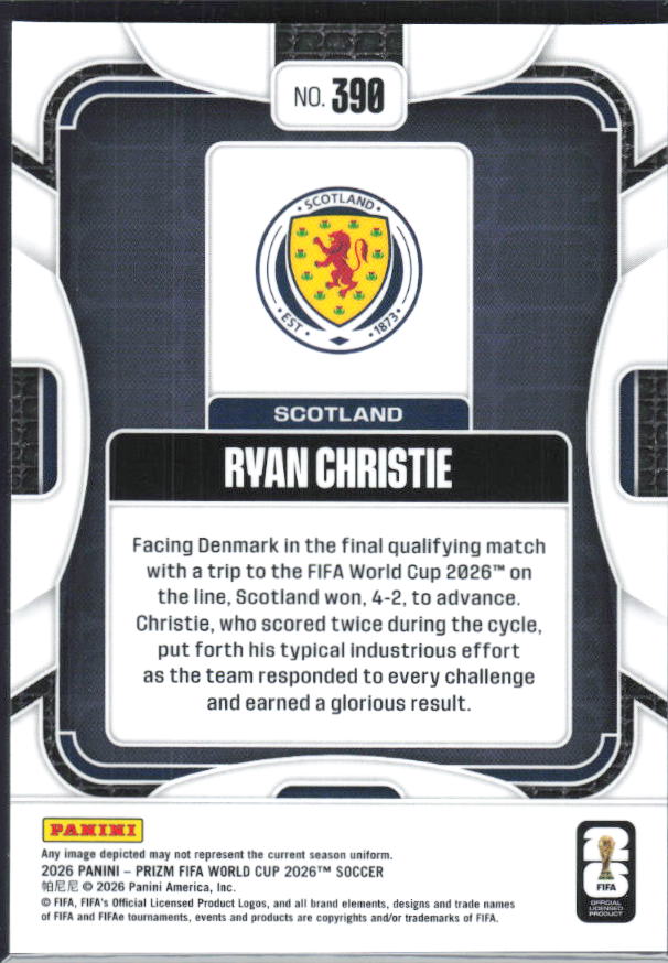 Ryan Christie 2026 Prizm World Cup Base baksida SKU 10779