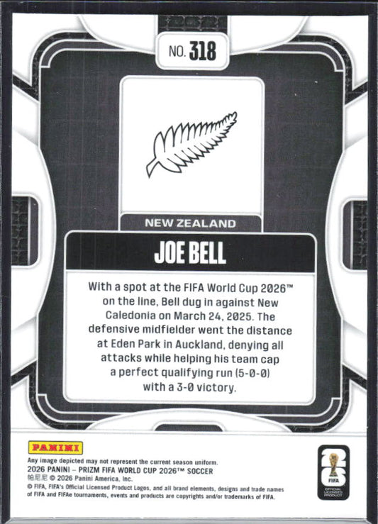 Joe Bell 2026 Prizm World Cup Base baksida SKU 10810