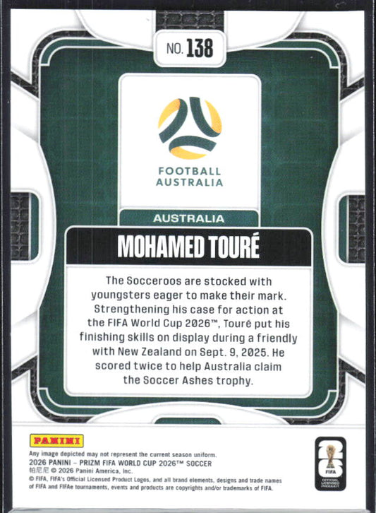 Mohamed Touré 2026 Prizm World Cup Base baksida SKU 10812