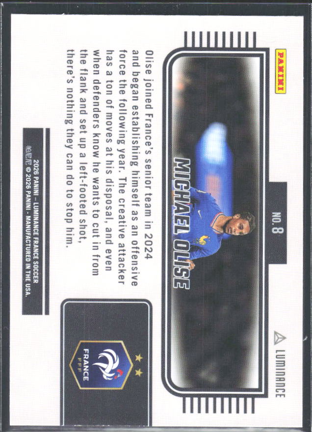 Michael Olise – 2026 Panini Luminance France #8 – baksida