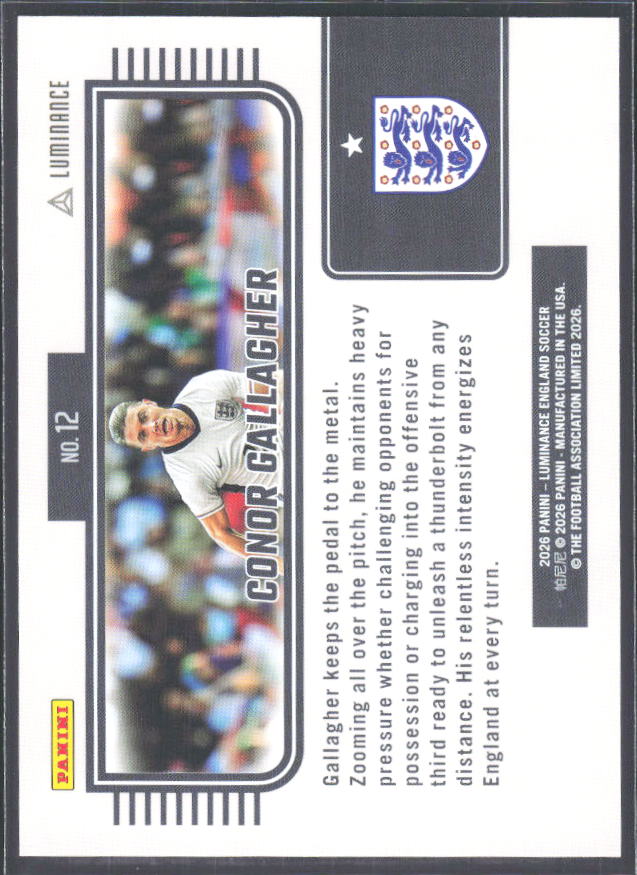 Conor Gallagher – 2026 Panini Luminance England #12 – baksida