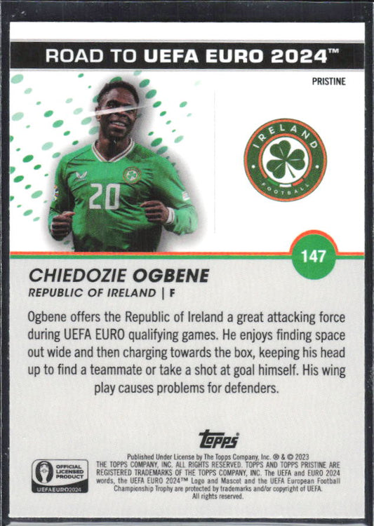 Chiedozie Ogbene – 2023 Topps Pristine Road to UEFA Euro 2024 #147 – baksida