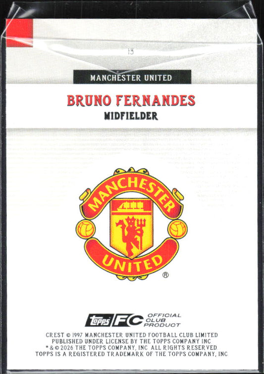 Bruno Fernandes – 2025-26 Topps Manchester United Team Set #13 – baksida